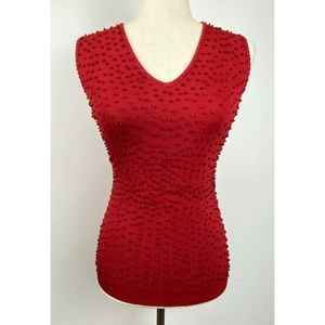 Bagutta Red Beaded Blouse